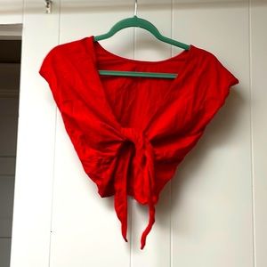 Wilfred, red, crop top, tie